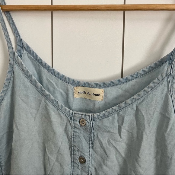 Anthropologie Cloth & Stone Chambray Romper - Picture 3 of 4